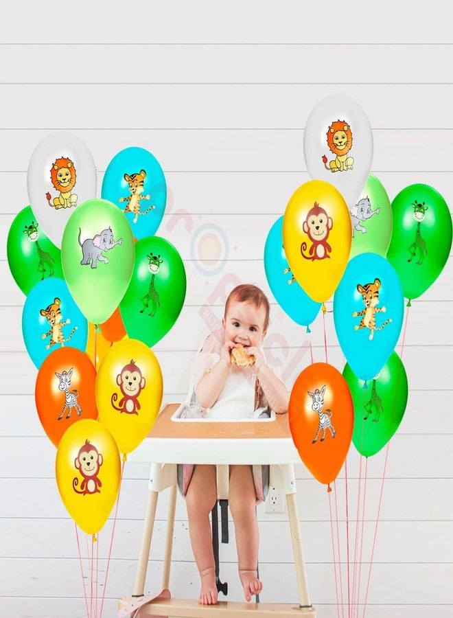 بروبسيكل مجموعة بالونات بروبسيكل بتصميم غابة، 10 بالونات لاتكس مطبوعة عليها حيوانات الغابة، مقاس 12 بوصة، مثالية لأعياد ميلاد الأطفال، وديكور حفلات بطابع سفاري/حديقة حيوانات للأولاد والبنات، متعددة الألوان - Image 5